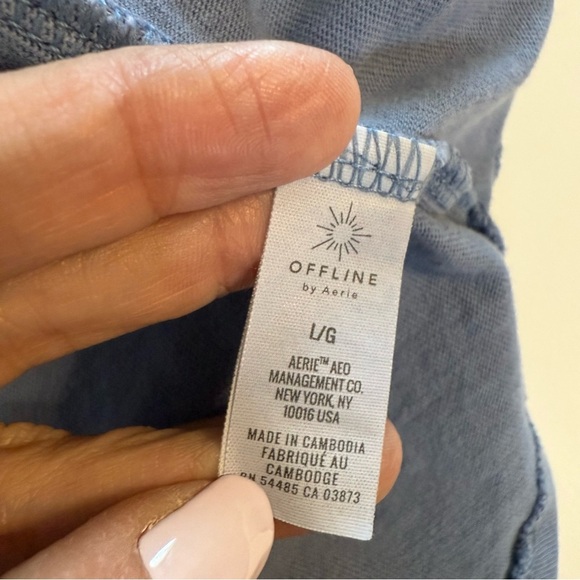 OFFLINE By Aerie Unstoppable Oversized T-Shirt Blue Run Laps Take Naps Size LG - Picture 11 of 13